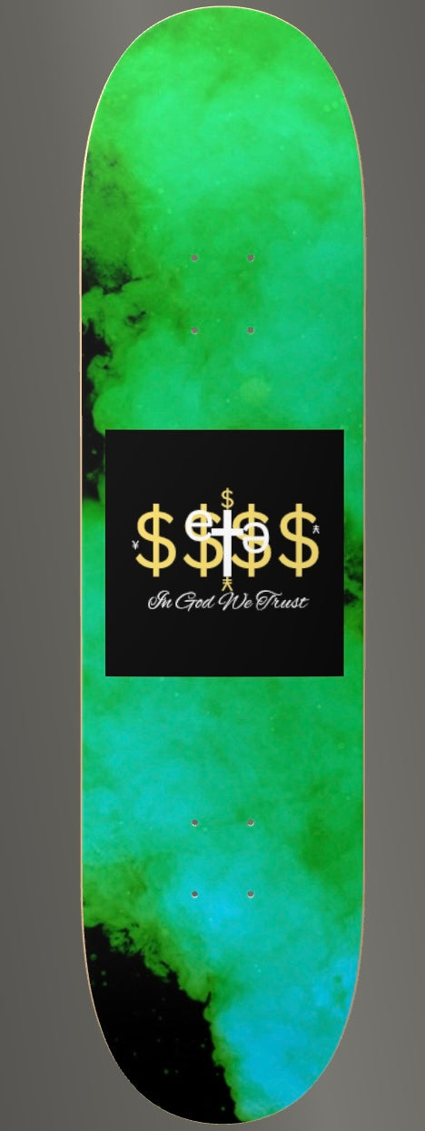 ete. “Green Smoke” skateboard .ete